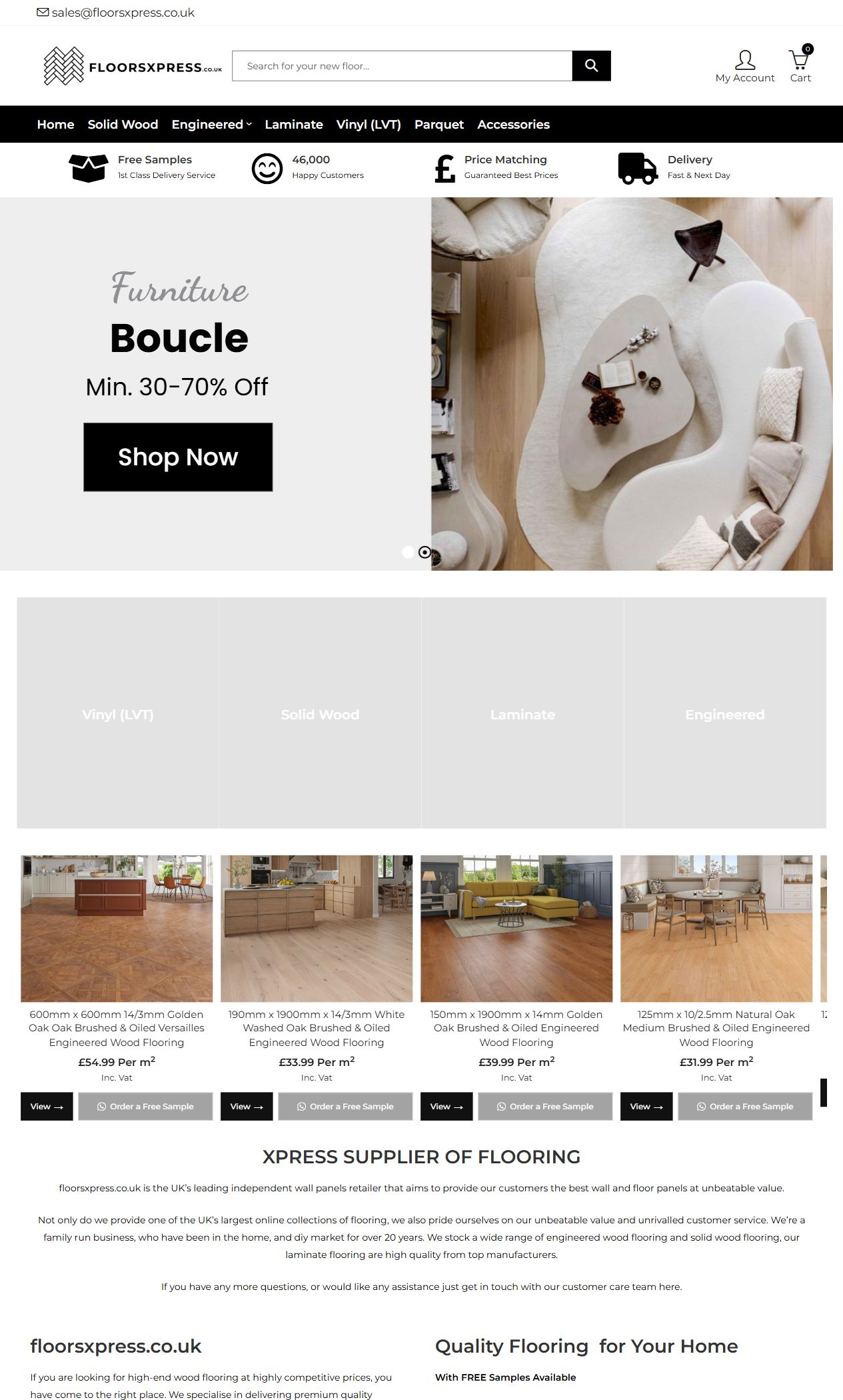 Floors Xpress homepage
